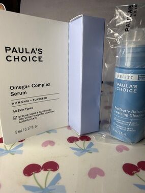 🌻3-$25🌻Paula's Choice Light Blue Foaming Cleanser with Omega+ Complex Serum 2pc